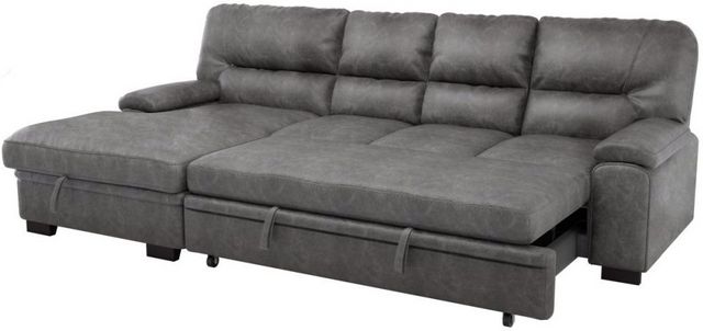 Mazin Furniture Michigan 2-Piece Dark Gray Left-Arm Facing Pullout Sleeper Sectional and Chaise