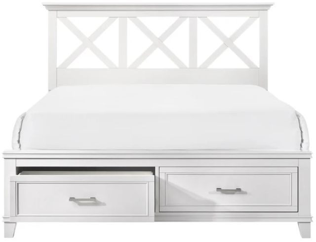 Bernards Nova II White King Panel Storage Bed-3