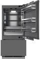 ZLINE Autograph Edition 36" 19.8 Cu. Ft. Panel Ready Built-In Bottom Freezer Refrigerator with Graphite Gray Interior and Polished Gold Accents-1