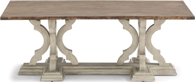 Flexsteel® Estate Galvanized Metal Top Rectangular Coffee Table with Antiqued Base-1