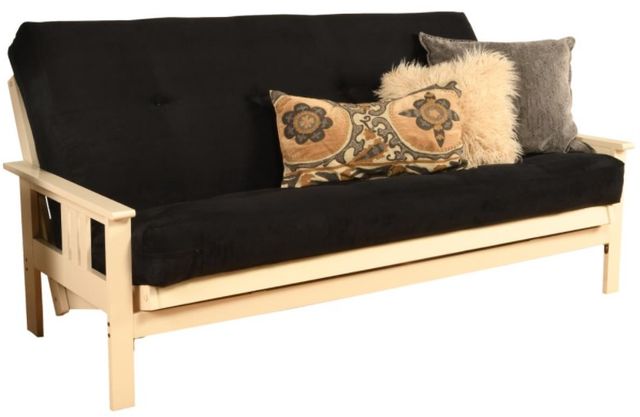 Kodiak Furniture Monterey Suede Black/Antique White Full Futon with Mattress-0