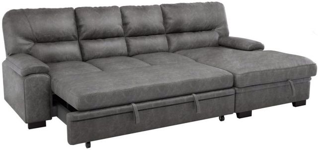 Mazin Furniture Michigan 2-Piece Dark Gray Right-Arm Facing Pullout Sleeper Sectional and Chaise-0