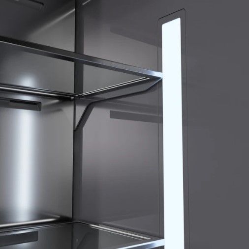 ZLINE Autograph Edition 30" 16.1 Cu. Ft Satin Stainless Steel Built In Bottom Freezer Refrigerator with Matte Black Accents-3