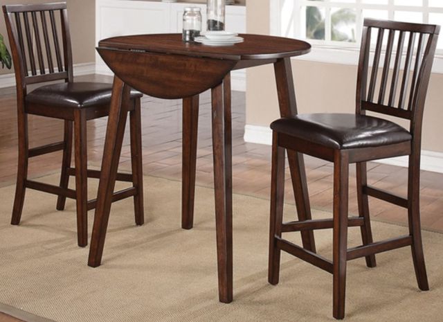 American Wholesale Furniture 3-Piece Mango Brown Pub Dining Set-0