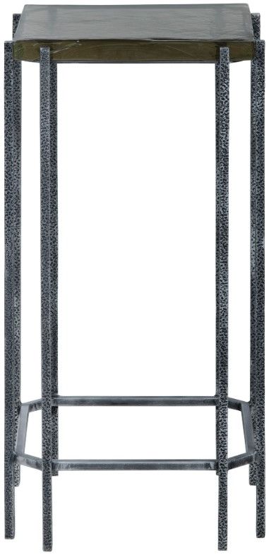 Crestview Collection Hollis Gray End Table with Gunmetal Base-1