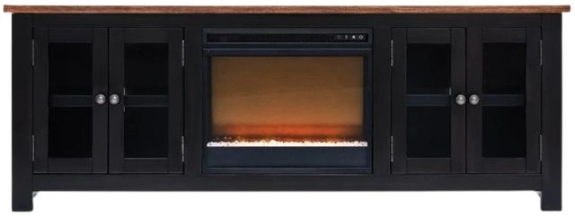 Signature Design by Ashley® Wildenauer Black/Brown 76" TV Stand with Electric Fireplace-0
