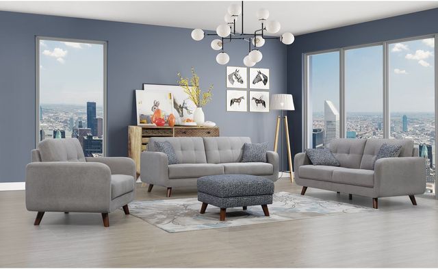 Mazin Furniture Noma Cement Grey Upholstered Accent Chair-2
