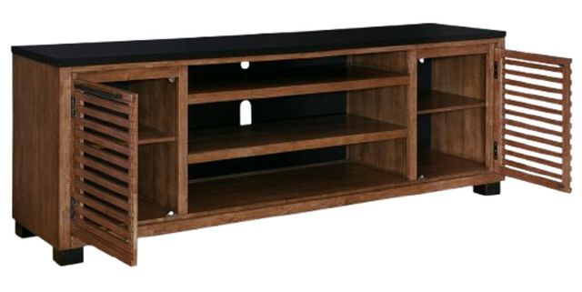Signature Design by Ashley® Kallari Black/Warm Brown XL TV Stand with Fireplace Option-2
