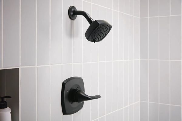 Peerless Parkwood® Matte Black Shower Trim Kit-1