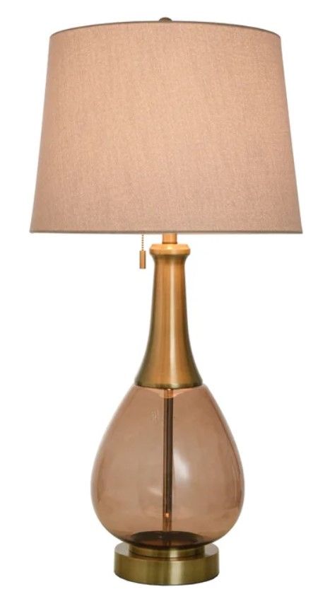 StyleCraft Brass Cocoa Glass Table Lamp-1