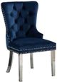 Furniture of America® Jewett 2-Piece Blue/Chrome Wingback Chair Set-0