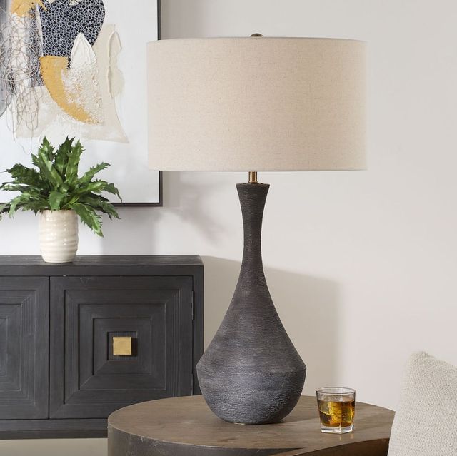 Uttermost® Helston Dark Charcoal Table Lamp-2