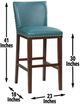 Steve Silver Co. Tiffany Espresso/Peacock Upholstered Bar Stool-TF650BCPC-3