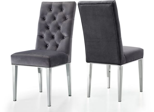 Meridian Furniture Juno Gray Velvet Dining Chair-1
