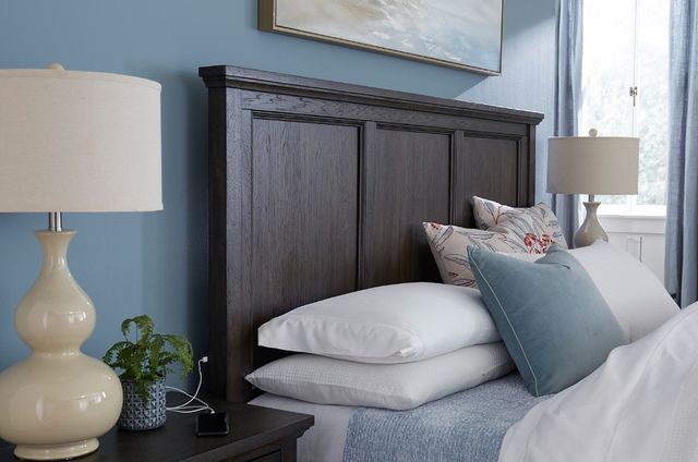 aspenhome® Cambridge Cracked Pepper King Panel Bed-1