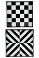 A & B Home Quinn 2-Piece Black/White Square Tray Set-2