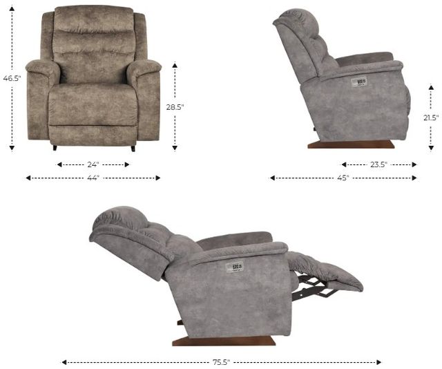 La-Z-Boy® Redwood Chocolate Leather Power Rocking Recliner with Headrest-2