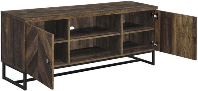 Coaster® Myles Rustic Oak Herringbone TV Console-2