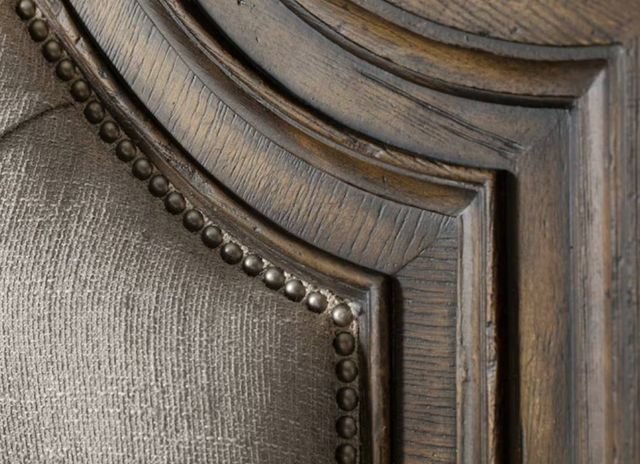 Hooker® Furniture Hill Country Fair Oaks Anthracite Black/Blackwood Desert/Timeworn Saddle Brown California King Upholstered Panel Bed-2