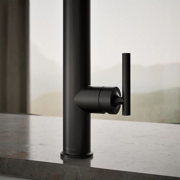 KOHLER® Purist® Matte Black Semi-Professional Kitchen Sink Faucet with 3-Function Sprayhead-4