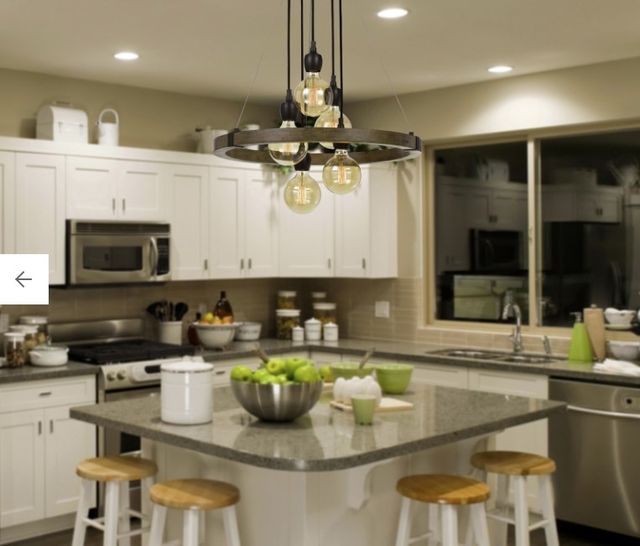Cal® Lighting & Accessories Martos Pine/Iron Chandelier-1