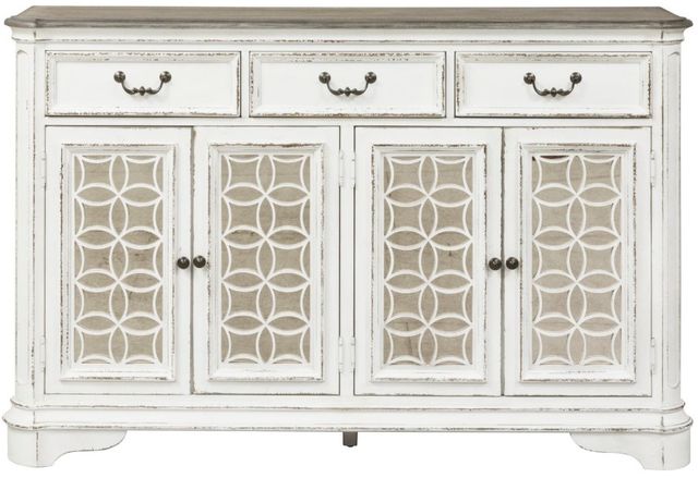 Liberty Furniture Magnolia Manor Antique White/Weathered Bark Hall Buffet-2