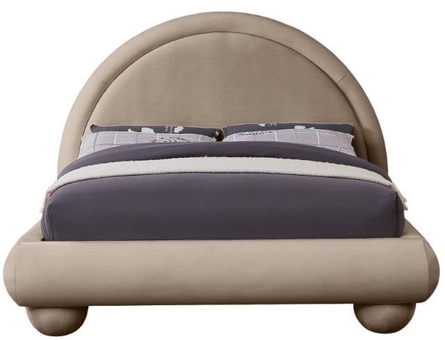 Meridian Furniture Madrid Taupe Velvet Full Upholstered Panel Bed-1