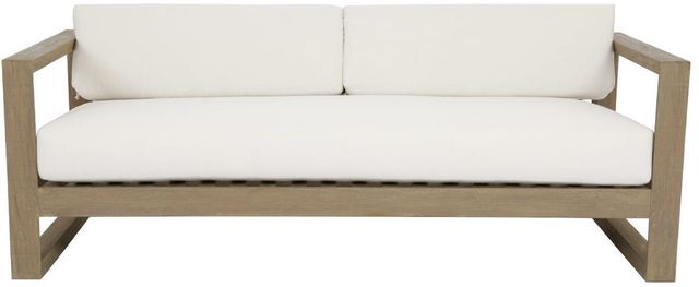 Sunset West Coastal Beige/Natural Fabric/Teak Outdoor Sofa-2