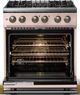 Viking® 5 Series 30" Blush Pro Style Dual Fuel (LP) Range with Polished Chrome Trim-1