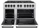 ZLINE Autograph Edition 48" Stainless Steel Pro Style Dual Fuel Range with White Matte Door and Matte Black Accents-1