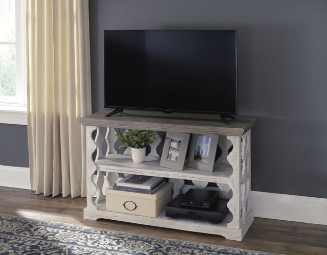 Signature Design by Ashley® Havalance Gray Console Sofa Table with Vintage White Base-5