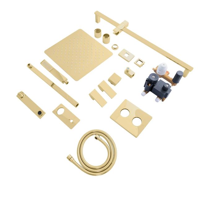 ZLINE Autograph Edition Bliss Polished Gold Shower System with 12" Oversized Shower Head-1
