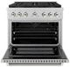 ZLINE Autograph Edition Paramount 36" 5.2 Cu. Ft. Stainless Steel Gas Range with 6 Burner DuoPro™ Cooktop and Convection Gas Oven with Polished Nickel Helix Handle and Accents-1