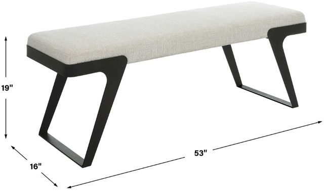 Uttermost® Hover Black/White Modern Bench-2