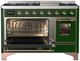 Ilve® Majestic III 48" Emerald Green Pro Style Dual Fuel Liquid Propane Range with Triple Glass Door and Copper Trim-3
