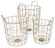 A & B Home 3-Piece Bronze Round Basket Set-0