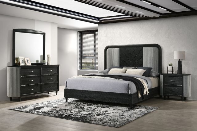 New Classic® Home Furnishings Skyline 4-Piece Onyx Eastern King Panel Bedroom Set-1