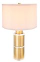 A & B Home Gold/White Table Lamp Cylinder Table Lamp with Drum Shade-2