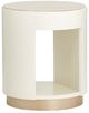 Michael Amini® La Rachelle White Round End Table with Medium Champagne Base -4