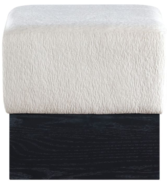 Meridian Furniture Havre Cream/Black Upholstered Ottoman-3