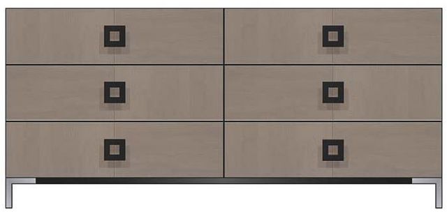 Country View Woodworking Customizable American Modern 72" Square Black 6-Drawer Metal Legs Dresser-0