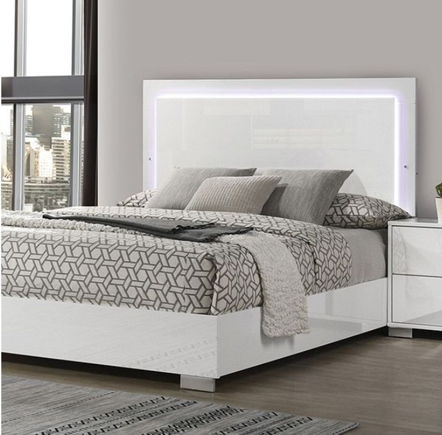Furniture of America® Sinistra White Eastern King Panel Bed-1