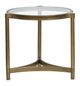 Magnussen Home® Cassidy Volakas Classic Round End Table with Aged Brass Base -1