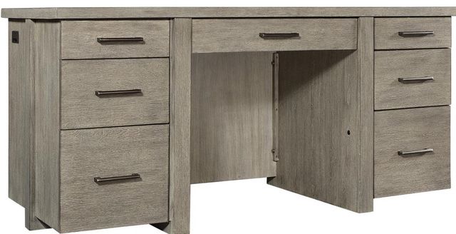 Aspenhome® Platinum Grey 66" Executive Desk-0