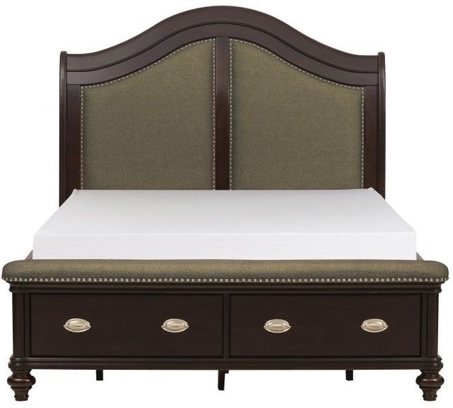 Homelegance® Marston Beige/Dark Cherry Eastern King Storage Sleigh Platform Bed-2