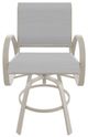 Telescope Casual Aruba Abalone/Desert Aluminum/Fabric Outdoor Sling Balcony Height Swivel Cafe Chair-1