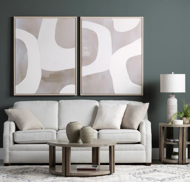 Crestview Collection Caldwell 2-Piece Gray-White Wall Art Set-1