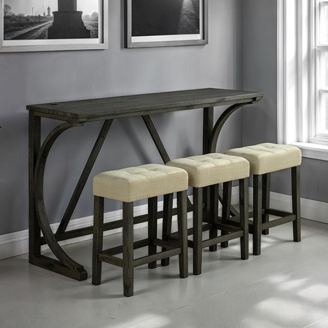 Furniture of America® Ptolema 4-Piece Brown/Beige Dining Table Set-1