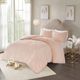 Olliix by Madison Park Blush King/California King Laetitia Tufted Cotton Chenille Medallion Duvet Cover Set-2