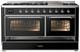 Ilve® Majestic III 60" Glossy Black Pro Style Dual Fuel Liquid Propane Range with Triple Glass Door and Chrome Trim-1
